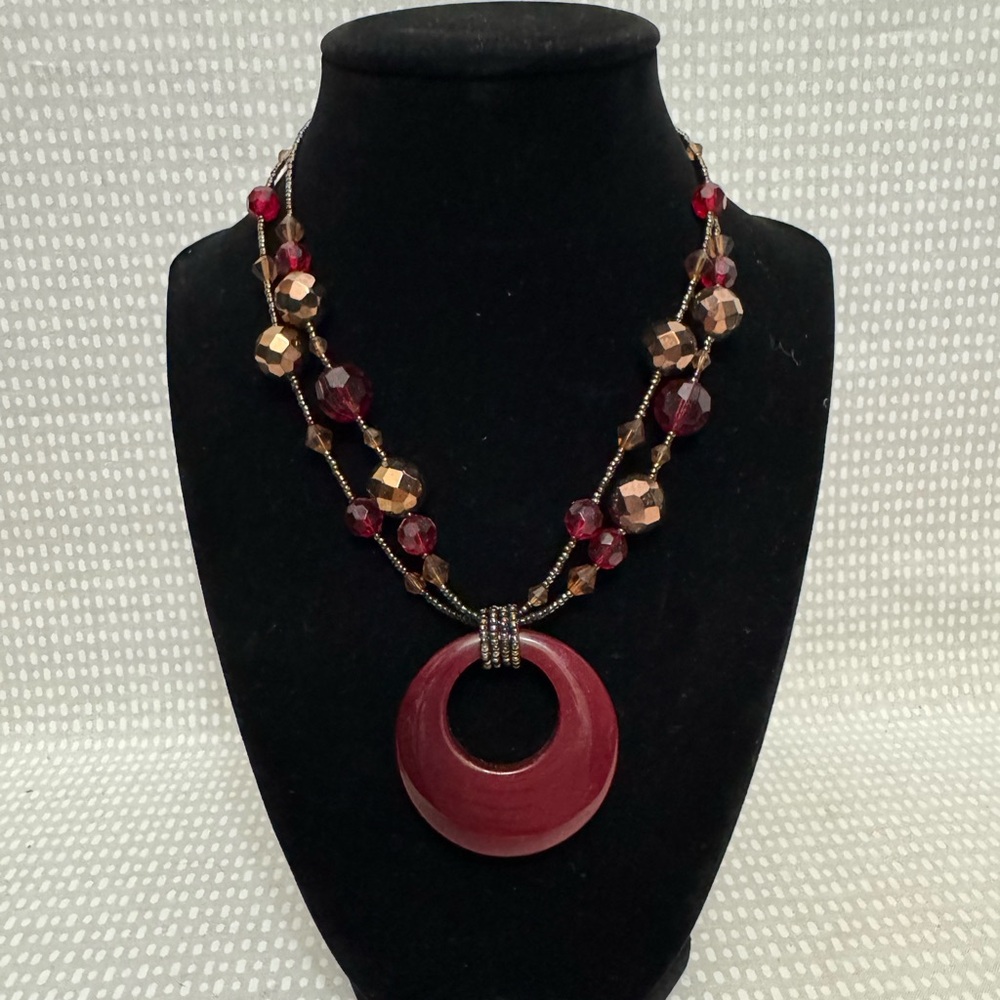 Elegant Red Beaded Necklace